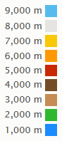 Esquema de colors segons l'altitud del punt d'interès colors altitud